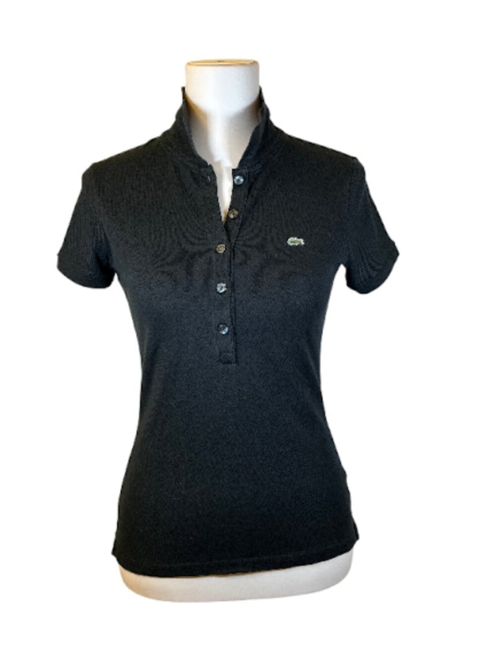 Lacoste 5-button Slim Fit Polo Shirt Black Cotton 38